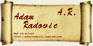 Adam Radović vizit kartica